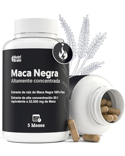 Detalle de Maca Negra Peruana 100% Pura 32.000mg Ultraconcentrada Andina de NUTRIBRAIN