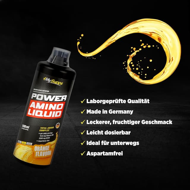 Detalle de My Supps Power Amino Liquid 1000ml Orange