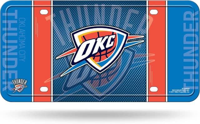 Detalle 2 de Rico Industries NBA Basketball Metal Auto Tag (6" x 12") — License Plate Attachment for Truck/Car/SUV