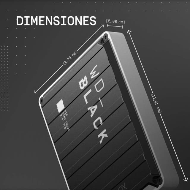 Detalle 2 de WD Black P10 Game Drive 6 TB disco duro externo USB 3.2 5Gb/s negro