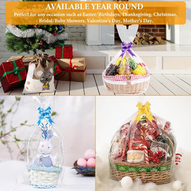 Thumbnail 6 de Large cellophane hamper bags 12 pcs 70cm