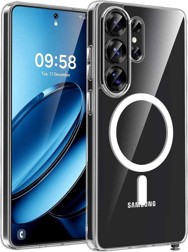 Detalle de TOCOL Magnetic Case for Samsung Galaxy S26 Ultra (MagSafe) – Clear Slim TPU Back Cover