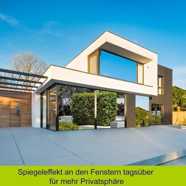 Detalle de Fensfolie UV Schutzfolie Silber 44,5 x 200 cm – Spiegelfolie für Fenster (innen oder außen)