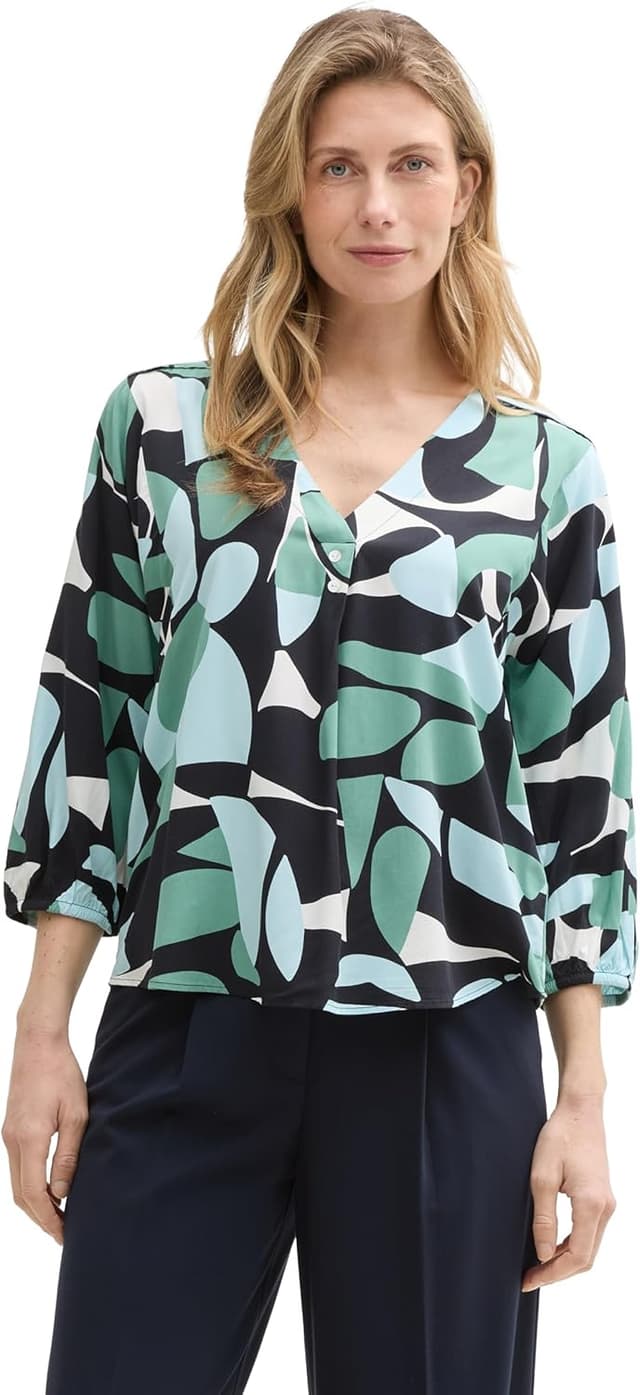 Detalle de Tom Tailor 1046190 camicia da donna con tessuto morbido e stampa