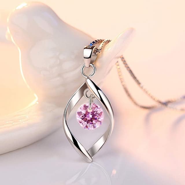 Detalle de Zolkamery Schmuckset aus 925 Sterlingsilber für Damen: Twist Halskette & Ohrringe mit Zirkonia