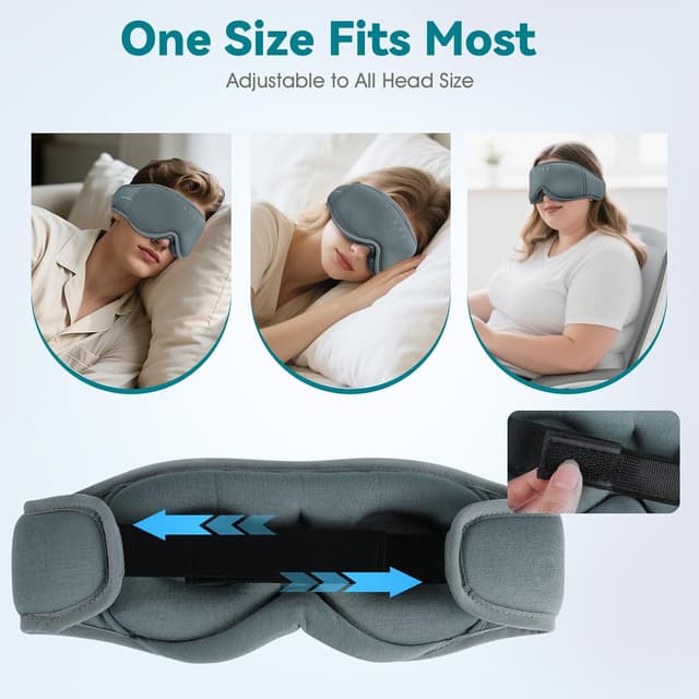 Thumbnail 6 de Musicozy Schlafkopfhörer mit Bluetooth 3D Augenmaske (100% Verdunkelung) – weiche Schlafmaske für Seitenlage