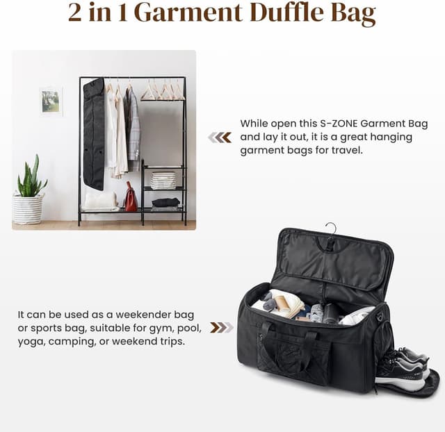 Detalle de S-ZONE 50L Bolsa para Ropa convertible 50L