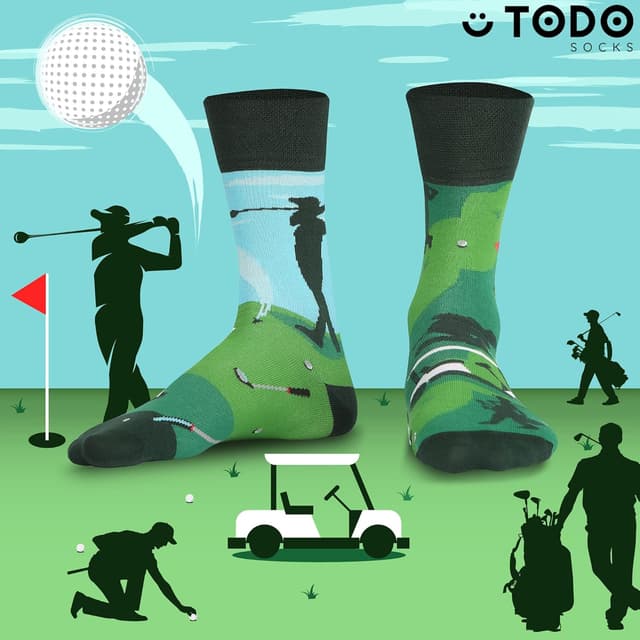 Detalle de TODO Colours lustige Socken mit Golf-Motiv – mehrfarbig, für Mann & Frau (35–46)