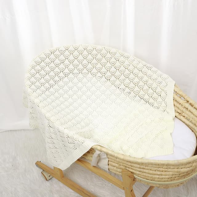 Thumbnail 6 de Neiwech cellular baby blanket 100 x 80cm beige
