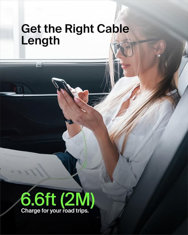 Thumbnail 6 de Belkin BoostCharge braided USB‑C to USB‑A charging cable (2m), White