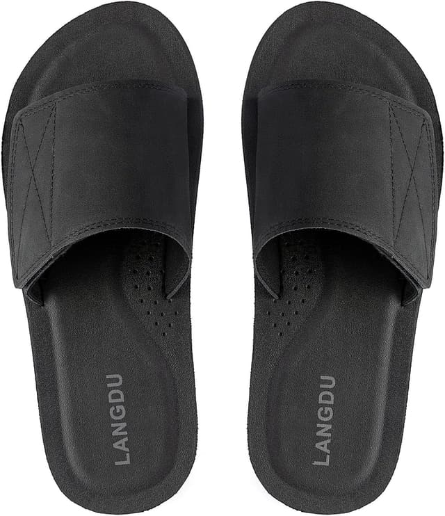 Detalle de LANGDU claquettes homme réglables pour piscine, noir, pointure 41