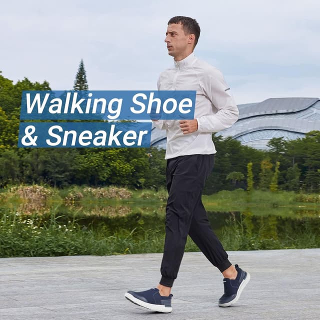 Detalle de FitVille Scarpe Uomo Slip-on antiscivolo per camminata, comode e traspiranti a pianta larga