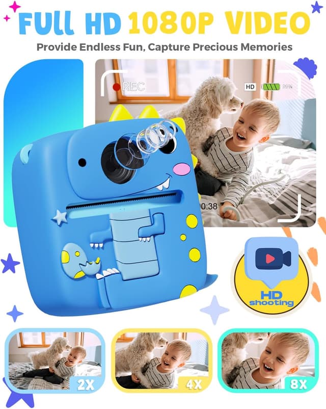 Thumbnail 2 de Kids Camera Instant Print 1080P for Ages 3–9