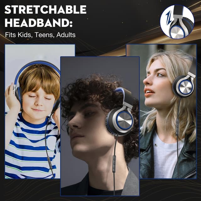 Detalle de Bywulanda USB‑C Over‑Ear Kopfhörer mit Mikrofon & Lautstärkeregler für iPhone (15/16 Pro) & mehr