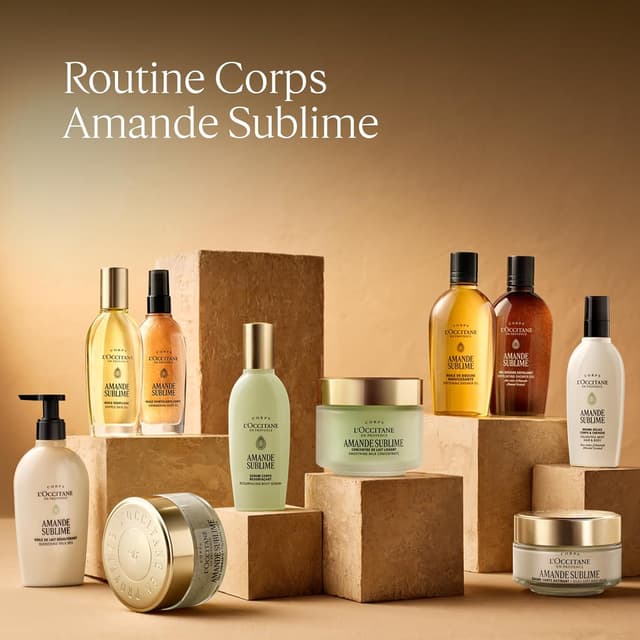 Detalle de L’Occitane Voile de Lait Corps Amande Sublime (240 ml) : hydratation au toucher “velours”