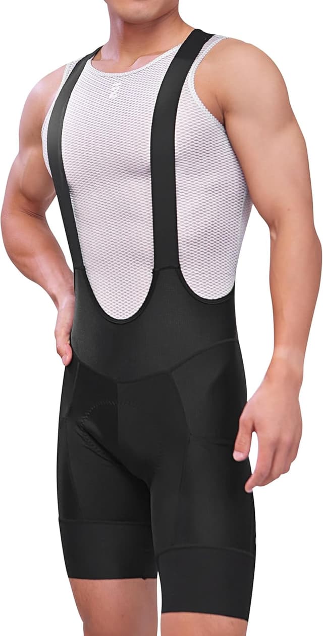 Detalle de INBIKE Herren Fahrrad-Bib-Shorts Sommer Trägerhose mit Sitzpolster und Taschen