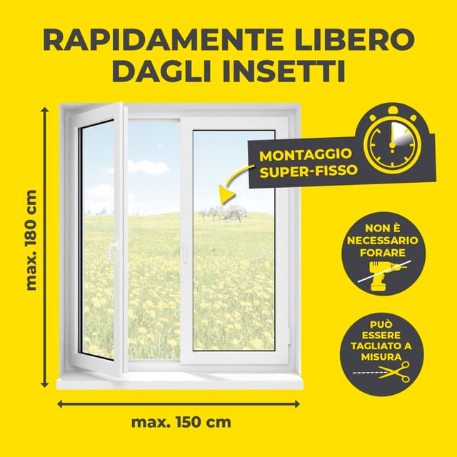 Detalle 2 de EASYmaxx Zanzariera magnetica finestre 150 x 180