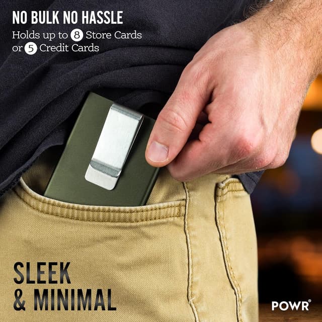 Detalle de POWR aircraftgrade RFID wallet, holds 5 cards