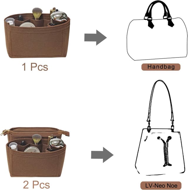 Detalle de Soyizom Minimalist Functional Felt Bag Organiser Insert for Tote Bags (2-pack)