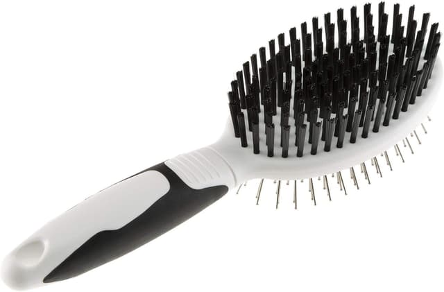 Detalle 2 de Ferplast GRO 5763 Premium spazzola combinata setole e spilli in acciaio per cani e gatti a pelo corto, medio e lungo