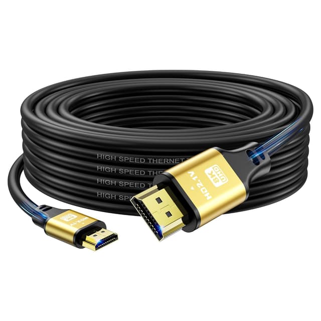 Detalle de jojobnj HDMI 2.0 Kabel 10 m (4K@60 Hz, 18 Gbps, HDR, ARC) – goldene Anschlüsse