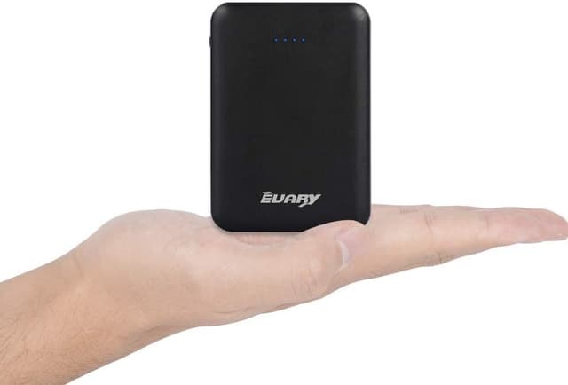 Detalle de EVARY Mini Power Bank 5000 mAh (2 confezioni) bianco e nero con cavo micro USB