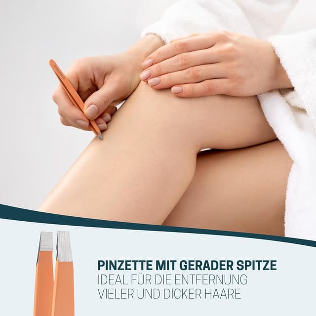 Thumbnail 6 de KLINGENHELD® Präzises Pinzetten-Set mit handgeschliffenen Spitzen – für Augenbrauen, 4 Köpfe & Baumwoll-Etui, 21 Farben