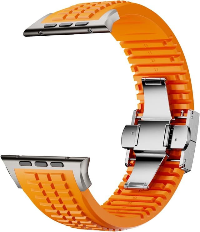 Detalle de VKEOO Modern Silicone Watch Band for iWatch Ultra 2 / Ultra & Series 10–7 (44mm–49mm)