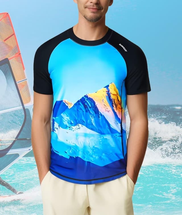 Detalle 2 de SURFEASY Men’s Short & Long Sleeve UV Rash Vest (UPF 50+) – Quick-dry UV swim top