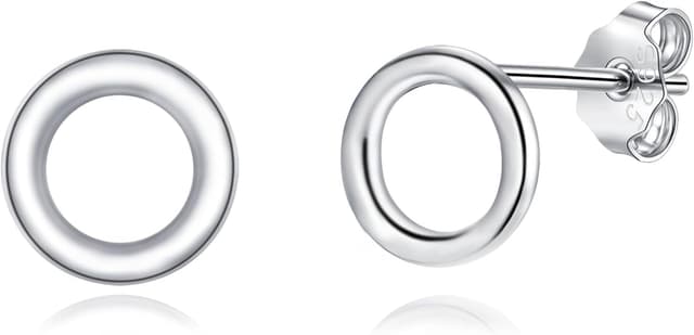 Detalle de Hasnsofie Ohrstecker aus 925 Sterling Silber für Damen & Mädchen – Stern/Rund/Stab, hypoallergen, Geschenkbox