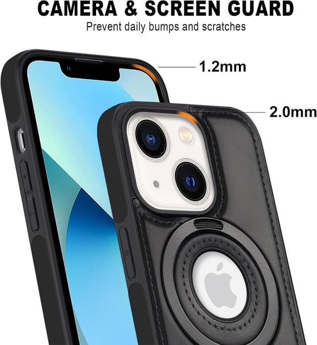 Detalle de XTCASE Coque pour iPhone 13 en cuir PU avec étui magnétique MagSafe, béquille réglable et protection TPU souple