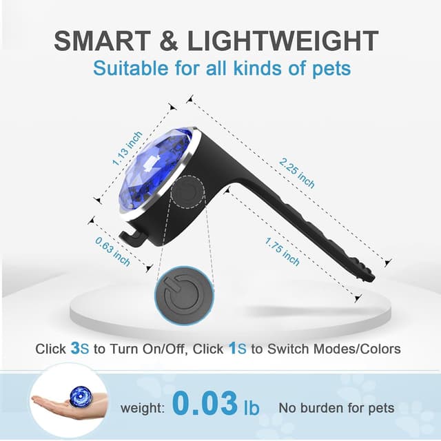 Detalle de UMIONE Rechargeable Dog Light – 7 Colour Modes, 100% Waterproof LED night walking safety light