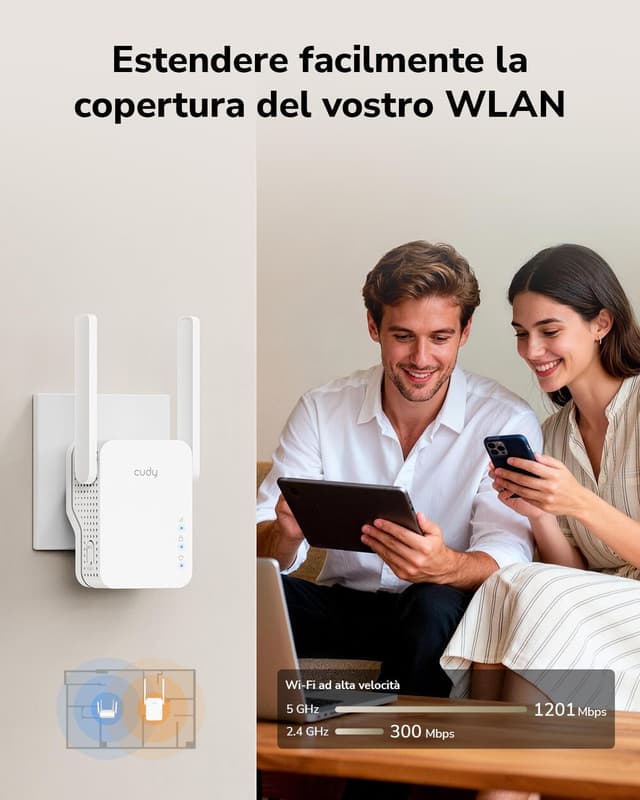 Detalle de Cudy RE1500 AX1500 WiFi 6 range extender