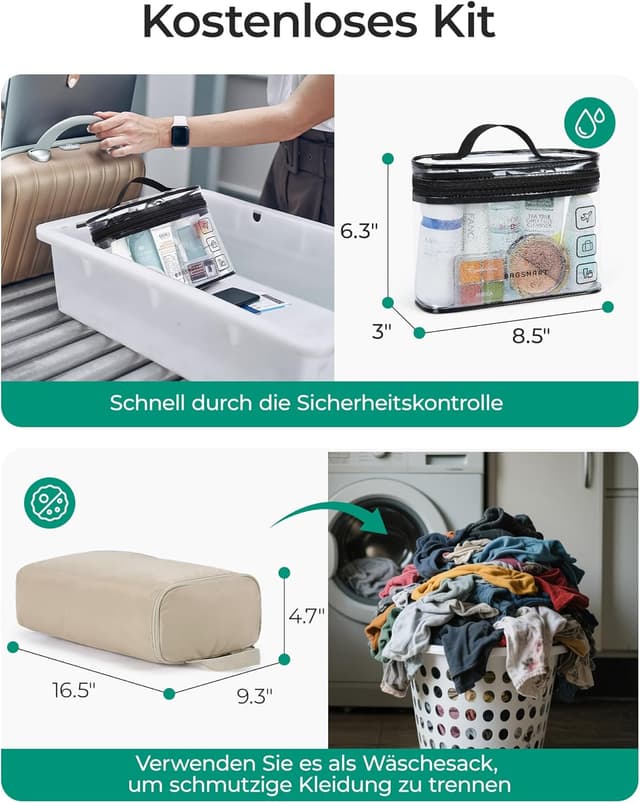 Detalle de BAGSMART Reisetasche Damen 38L mit Nassfach đ