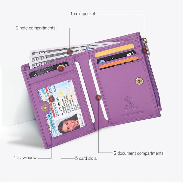 Detalle de Oak Leathers RFID wallet for women