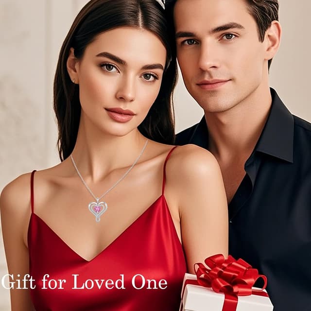 Detalle de llyish Collier femme en argent 925 doré avec pendentif cœur