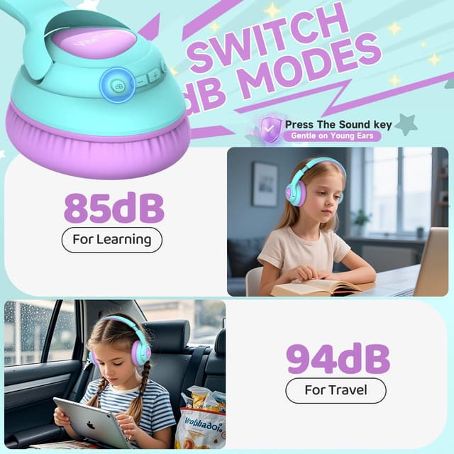 Thumbnail 4 de VibeTune Kids Bluetooth Headphones 60H