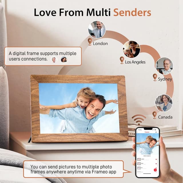 Detalle de Frameo 10.1 inch WiFi Digital Photo Frame with 32GB and HD IPS Touchscreen