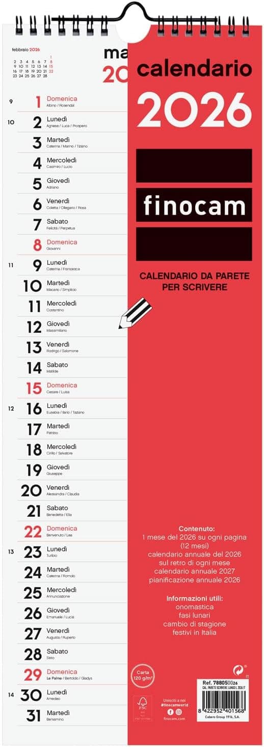 Thumbnail 6 de Finocam Calendario da parete 2026 Layout Mensile