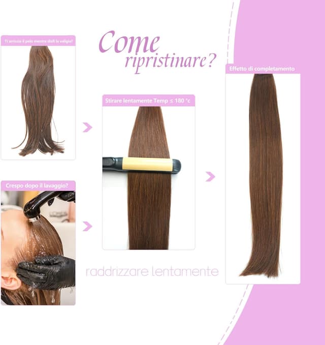 Detalle de LieblichWelle Extension capelli veri tape-in biadesivo marrone medio 50 cm (20 pz)