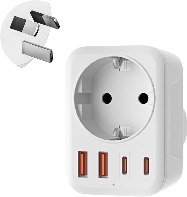 Detalle de Denlane Australien Adapter 5 in 1 Reiseadapter 🔌