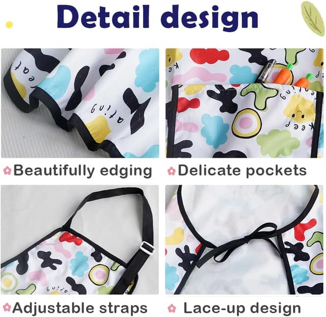 Thumbnail 3 de HIQUACC Kids Art Apron Set 2 Sleeves