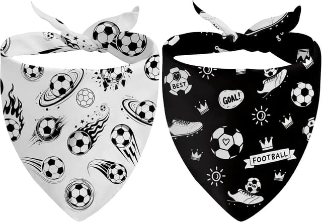 Detalle de Shaeotek 2-pack Soccer Dog Bandanas (Black & White Triangle)