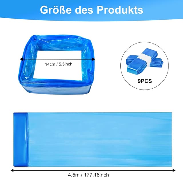 Detalle 2 de 9 Stück Windeleimer Nachfüllkassetten – Nachfüllbeutel für Windeleimer & Katzenstreueimer (4,5 m)