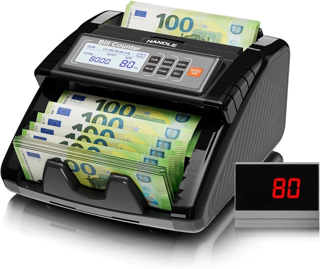Detalle de AL1000 Geldzählmaschine mit UV/IR/DD/MG Falschgelderkennung, LCD-Display und 1200 Banknoten/Min.
