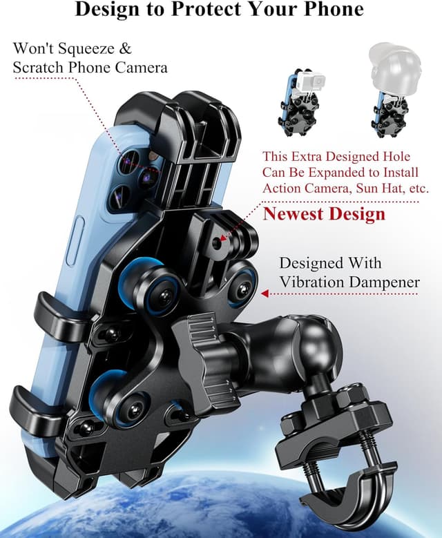 Detalle 2 de BRCOVAN Motorrad Handyhalterung 5,4–7,2 Zoll