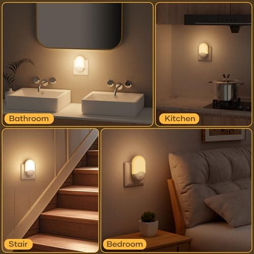 Detalle 2 de Detake luz nocturna infantil con sensor crepuscular AUTO ON/OFF, 0.5W y blanco cálido (pack de 2)