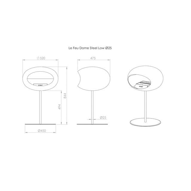 Thumbnail 5 de LE FEU Ground Steel Low Cúpula biochimenea 3,0 kWh