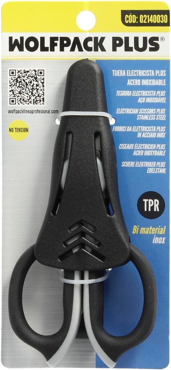 Detalle 2 de Forbici Elettricista da 155 mm con manico TPR Plus (non tensione) e lame in acciaio inox