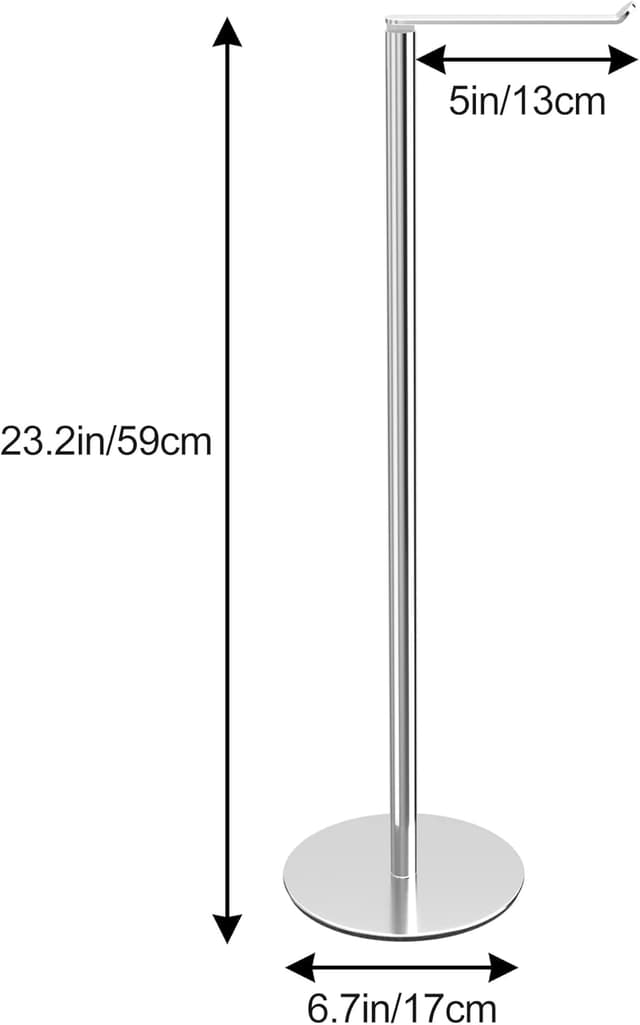 Thumbnail 6 de Stainless Steel Toilet Roll Holder Stand 23.2cm